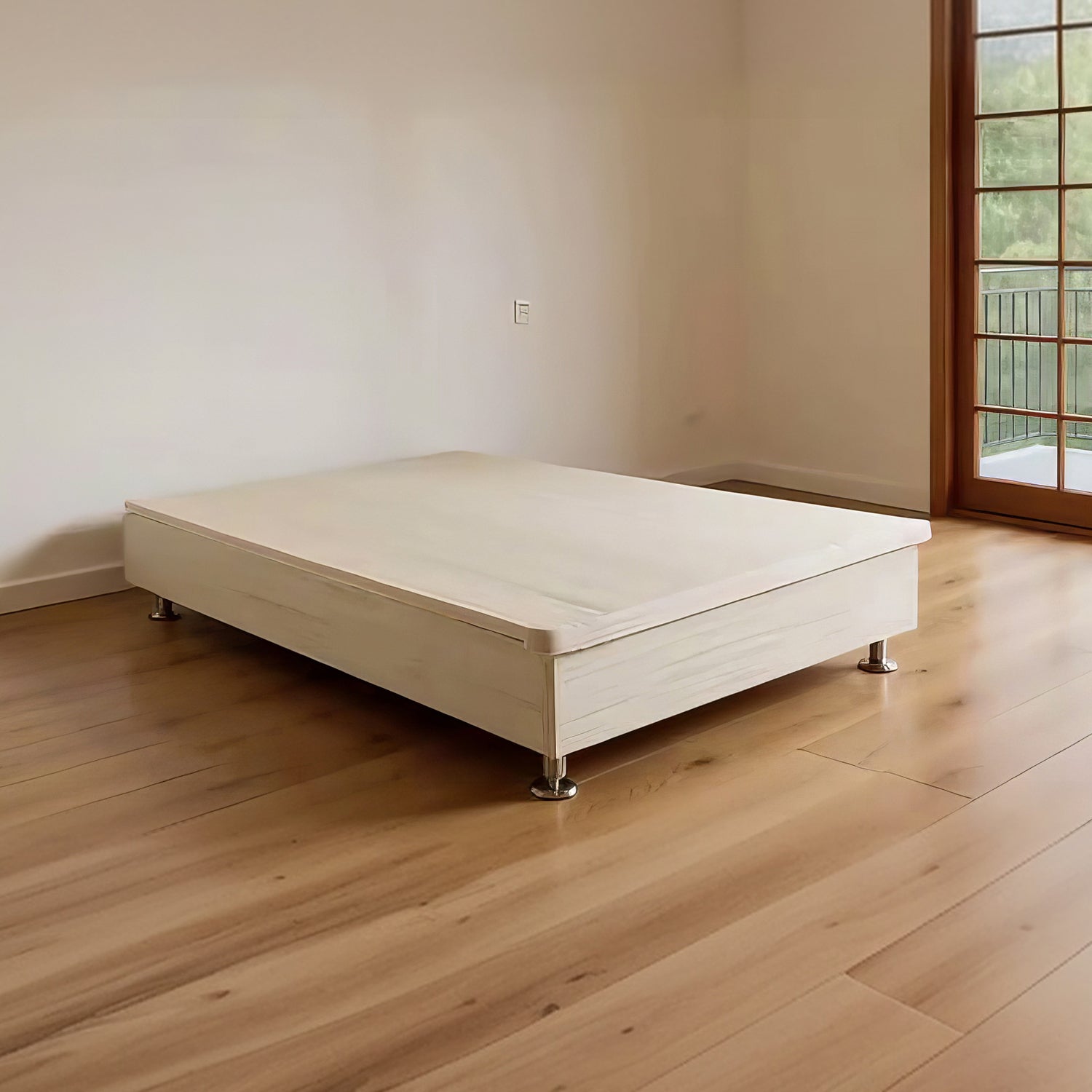 エンボス仕上げ 跳ね上げ収納ベッド